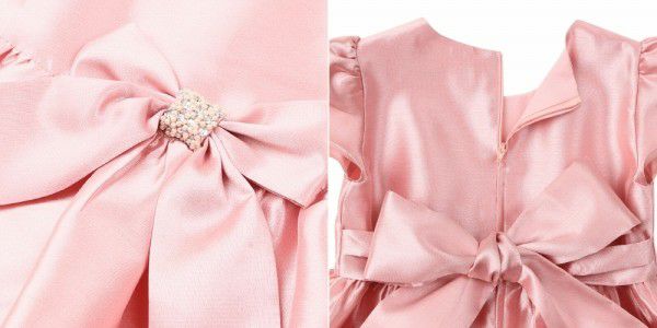 Tulle line dress with rhinestone ribbon Pink Design point 1
