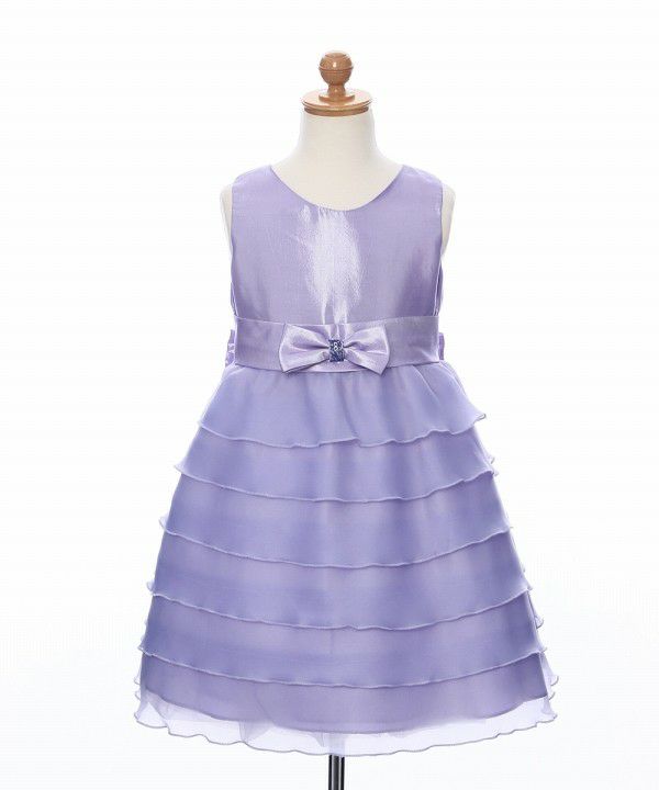 Dress with organic frill ribbon Purple torso