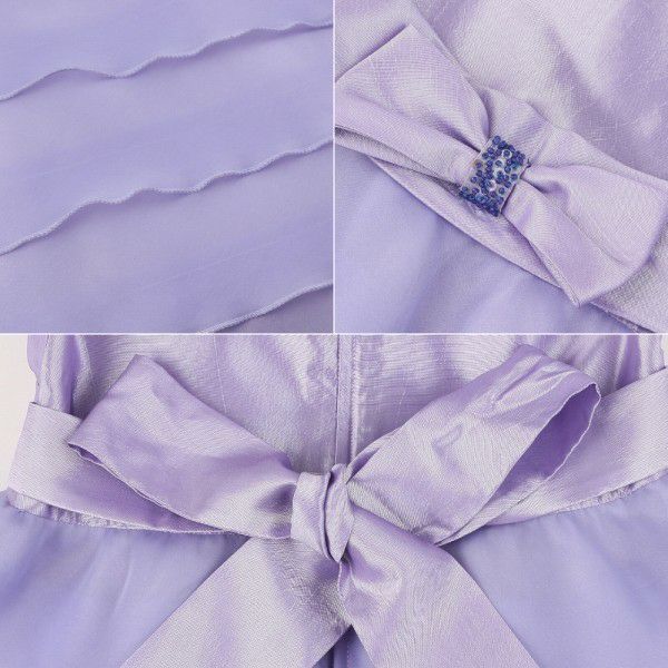 Dress with organic frill ribbon Purple Design point 1