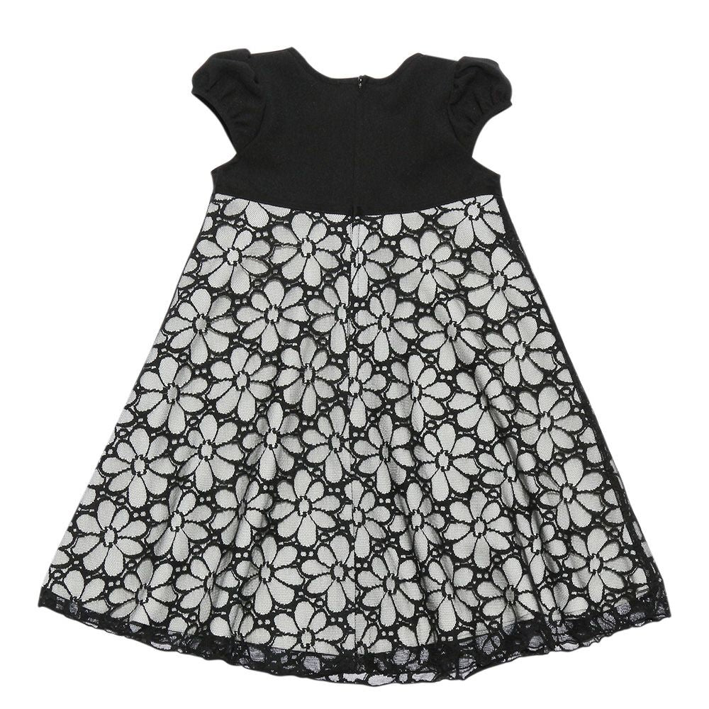 Children's clothing girls Made in Japan Flower Race Switch One Piece Black (00) back