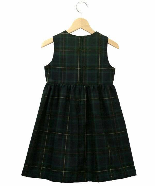 Children's clothing girl tartan plaid dress dress dark blue (06) back