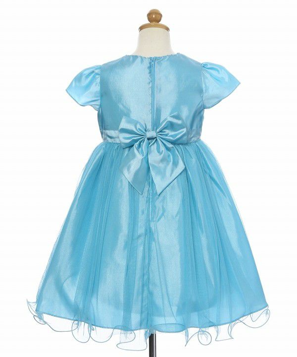 A layered style tulle switching dress with flowers Blue torso