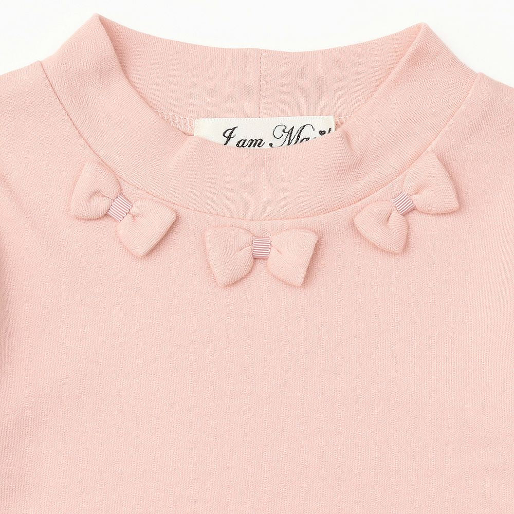 Children's clothing Girl High Neck T -shirt Long -sleeved Switch Puff Sleeve Pink (02) Design point 1