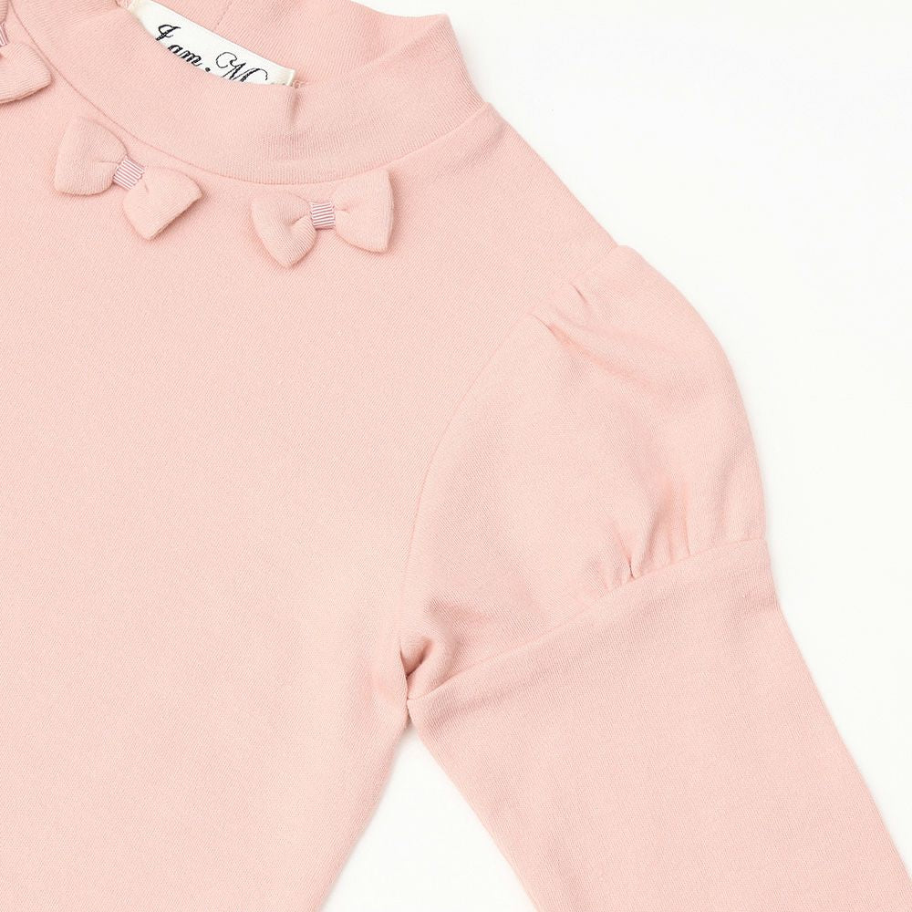 Children's clothing Girl High Neck T -shirt Long sleeve Switch Puff Sleeve Pink (02) Design point 2