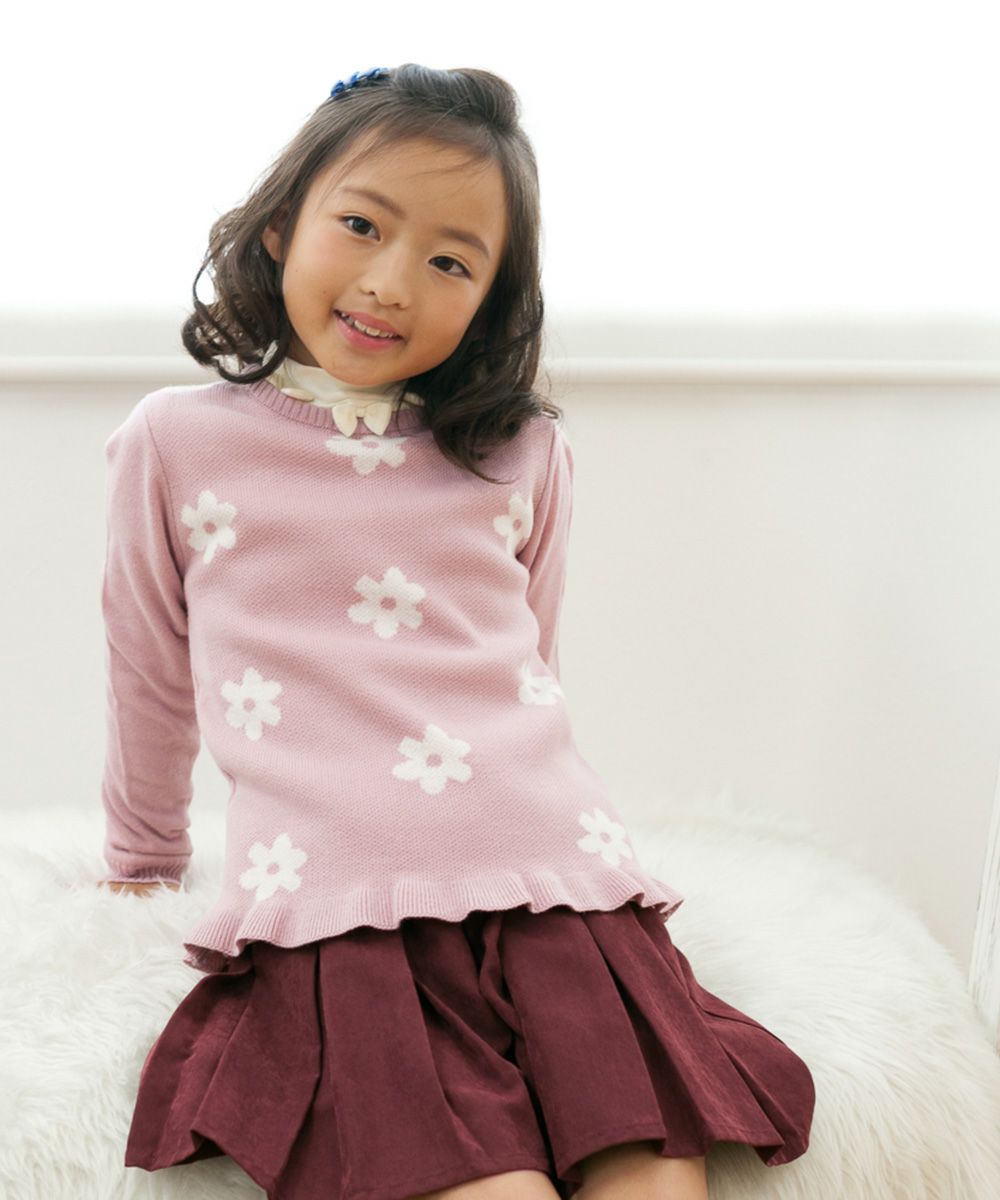 Children's clothing Girl High Neck T -shirt Long -sleeved Switch Puff Sleeve Ivory (12) Model Image 4