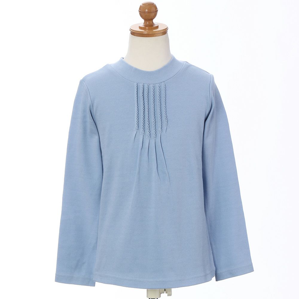 Children's clothing girl T -shirt Long sleeve Simple Pintack Blue (61) Torso