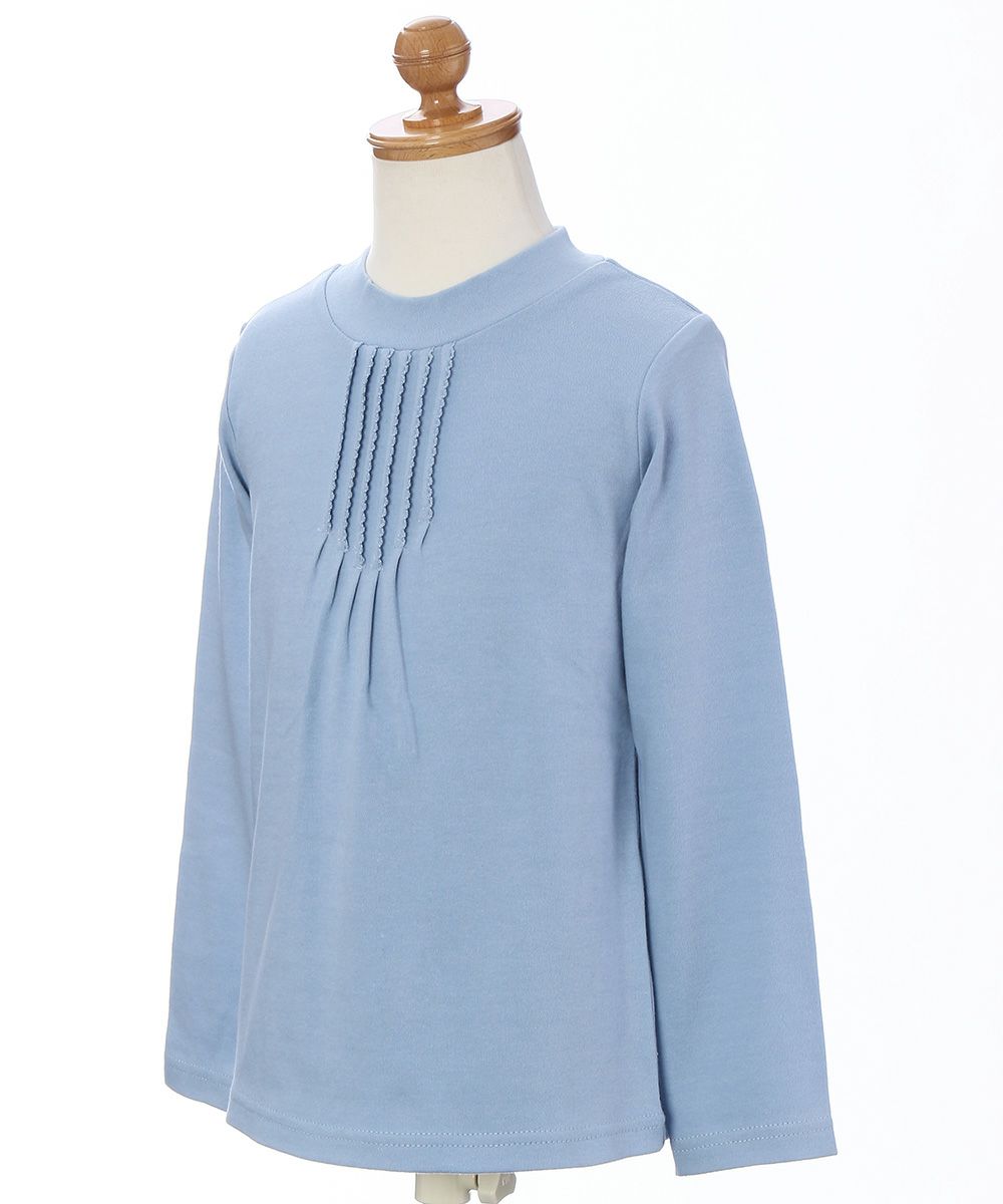 Children's clothing girl T -shirt Long sleeve Simple Simple Pintack Blue (61) Torso