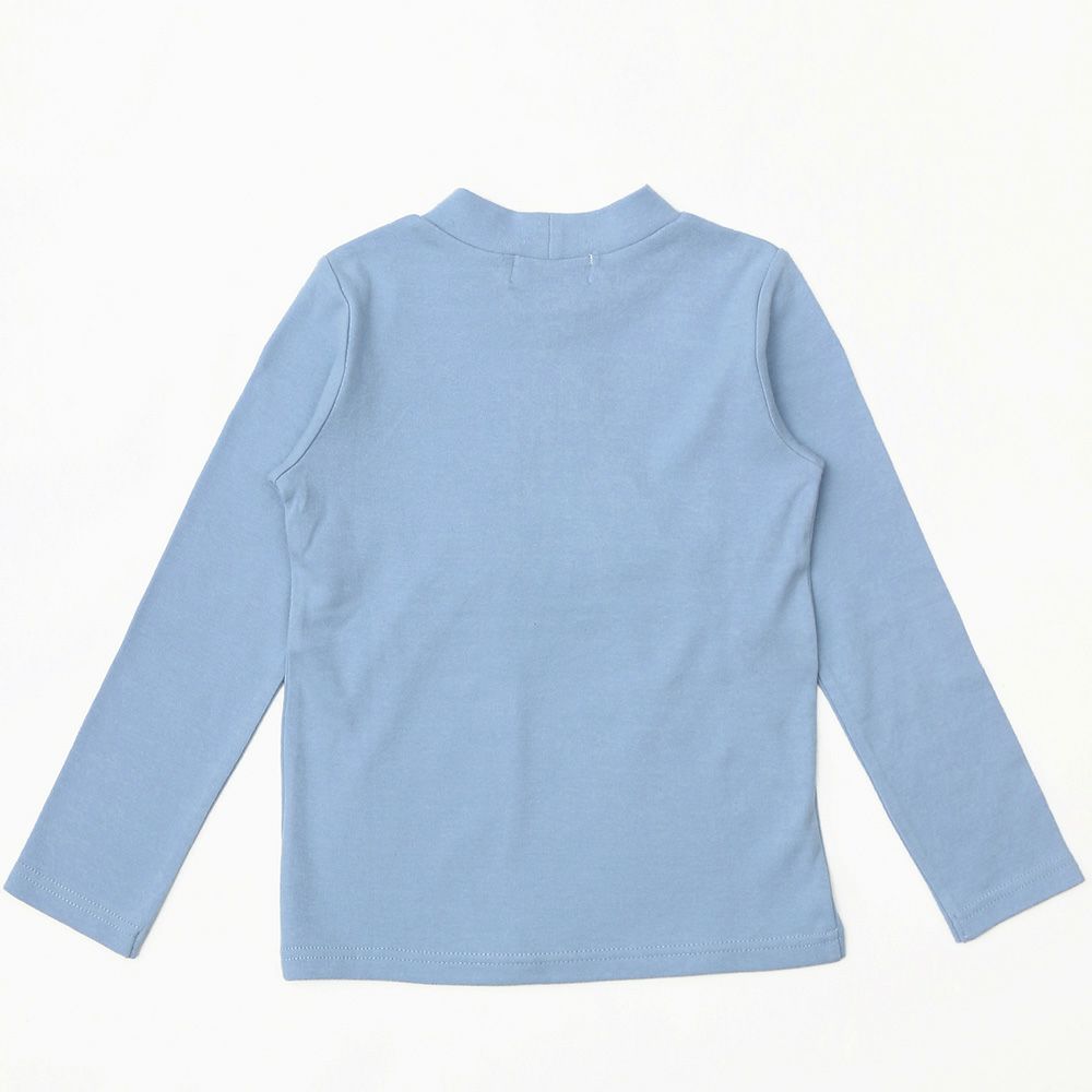 Children's clothing girl T -shirt Long sleeve Simple Pintack Blue (61) back