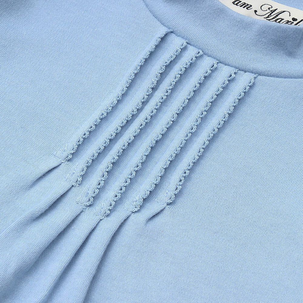Children's clothing girl T -shirt Long sleeve Simple Pintack Blue (61) Design point 2