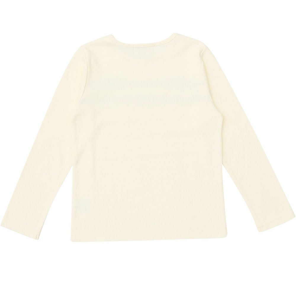 Children's clothing girl T -shirt Long sleeve elegant ribbon & lace ivory (12) back