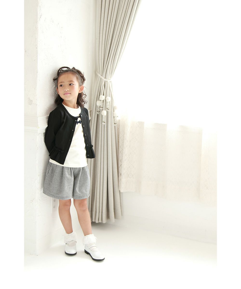 Children's clothing girl T -shirt Long sleeve elegant ribbon & lace ivory (12) model image 3