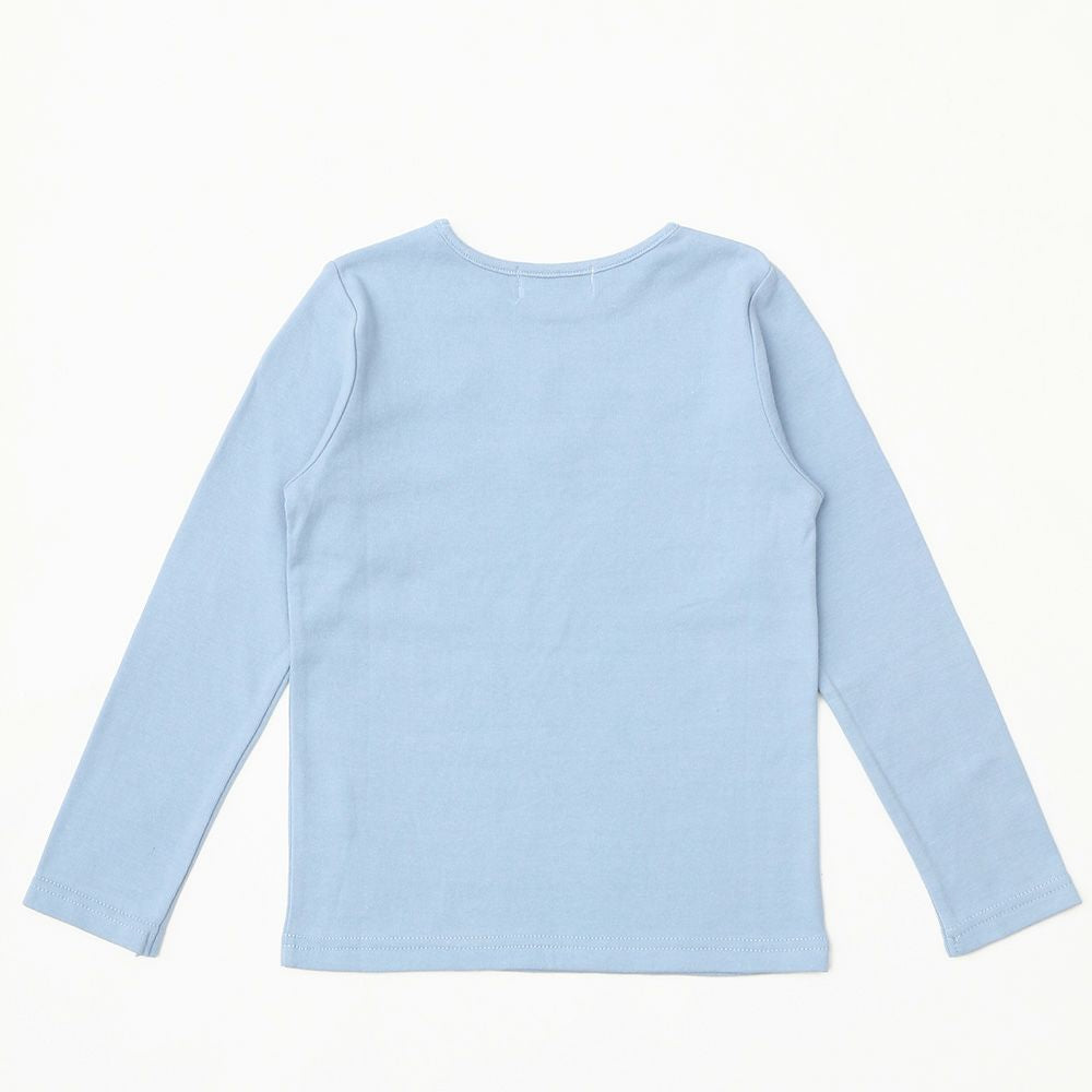 Children's clothing girl T -shirt Long sleeve elegant ribbon & lace blue (61) back