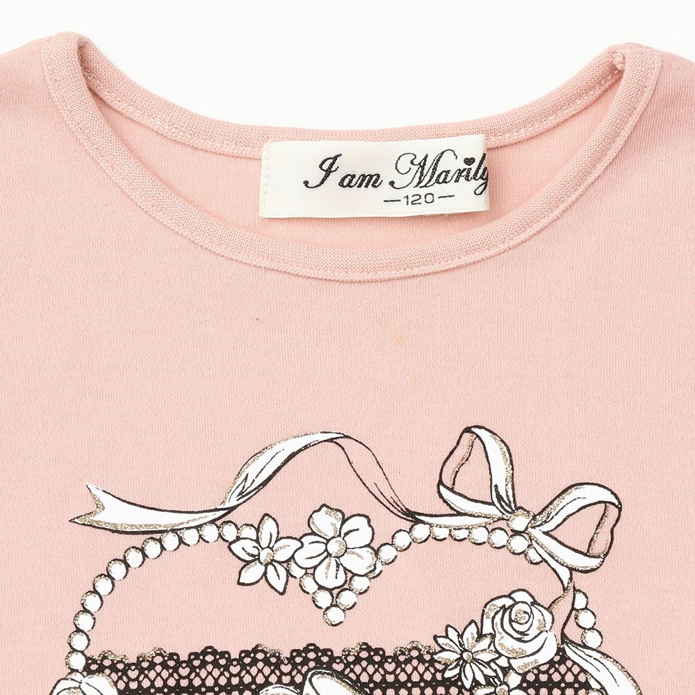 Children's clothing girl T -shirt Long sleeve lace ballet print pink (02) Design point 2