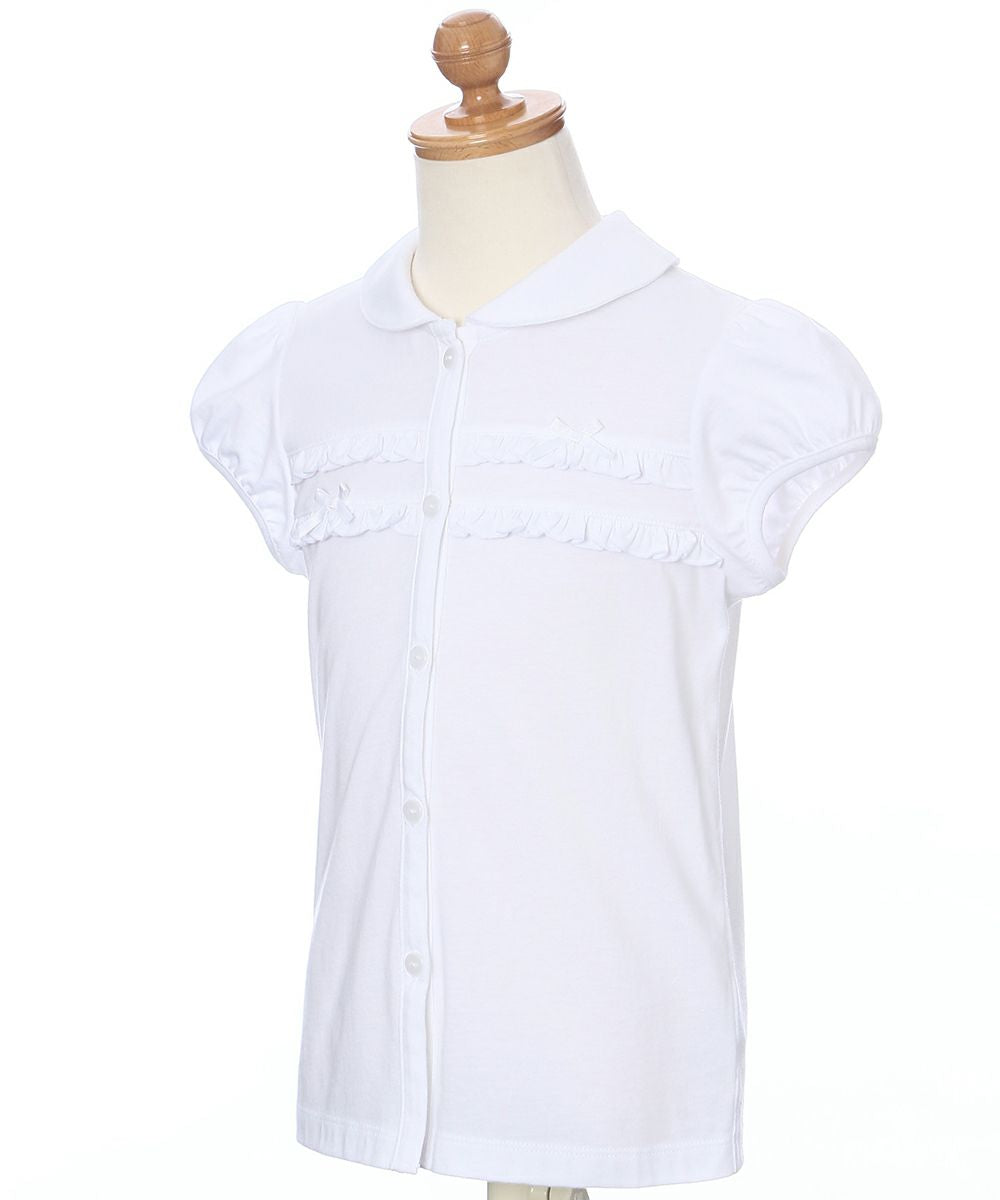 Children's clothing girl 100 % frills with ribbon white (01) torso