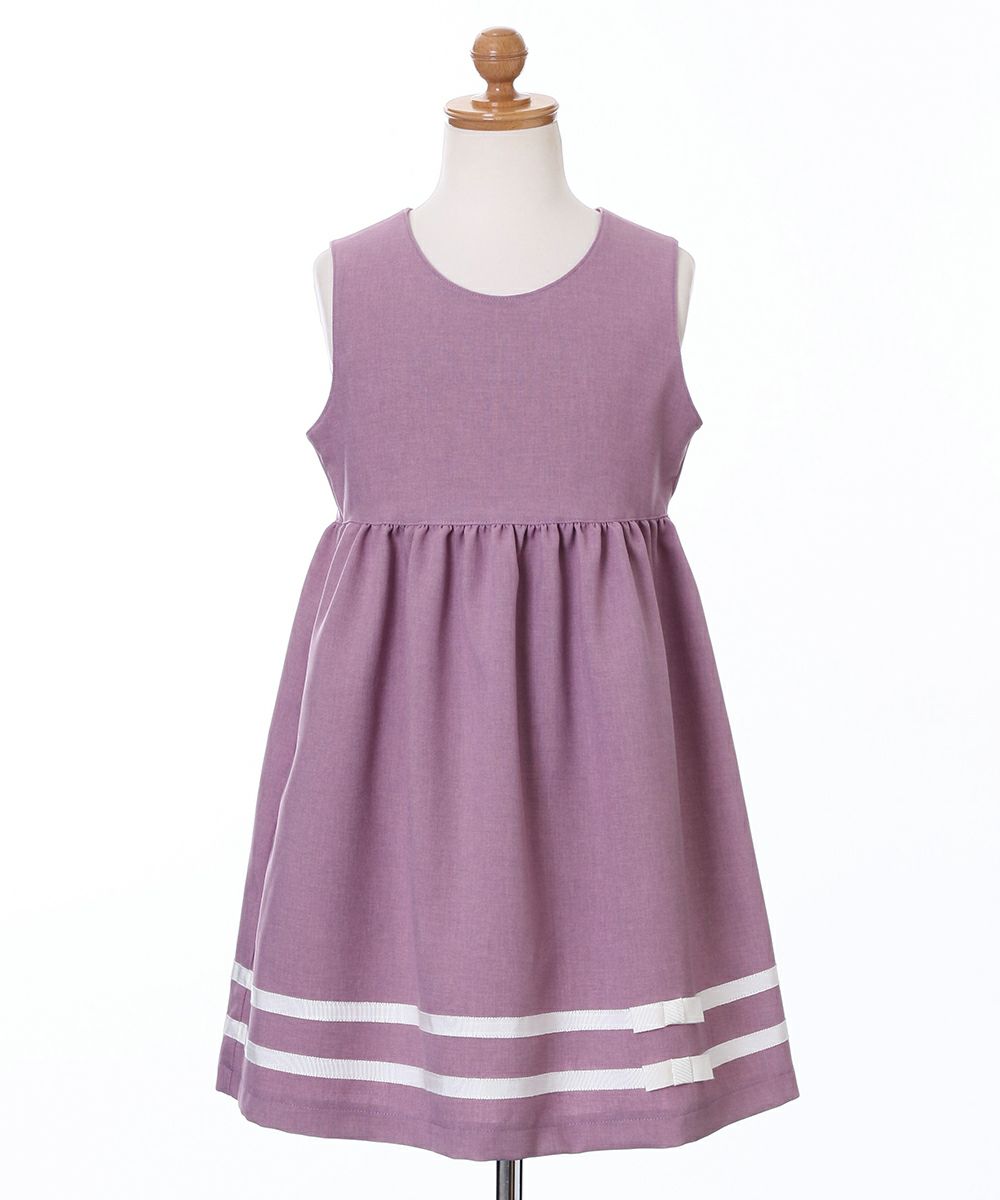 A dress with a ribbon with a Japanese line Pink torso