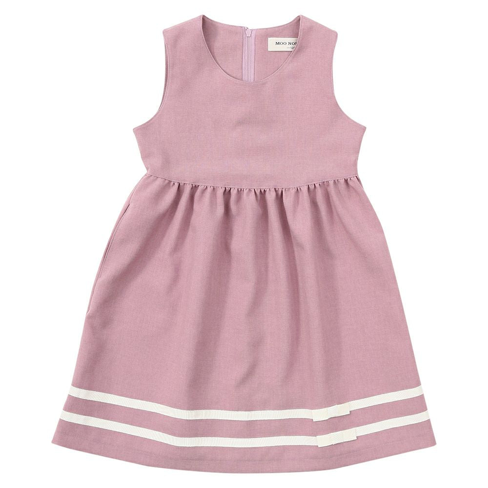 A dress with a ribbon with a Japanese line Pink front