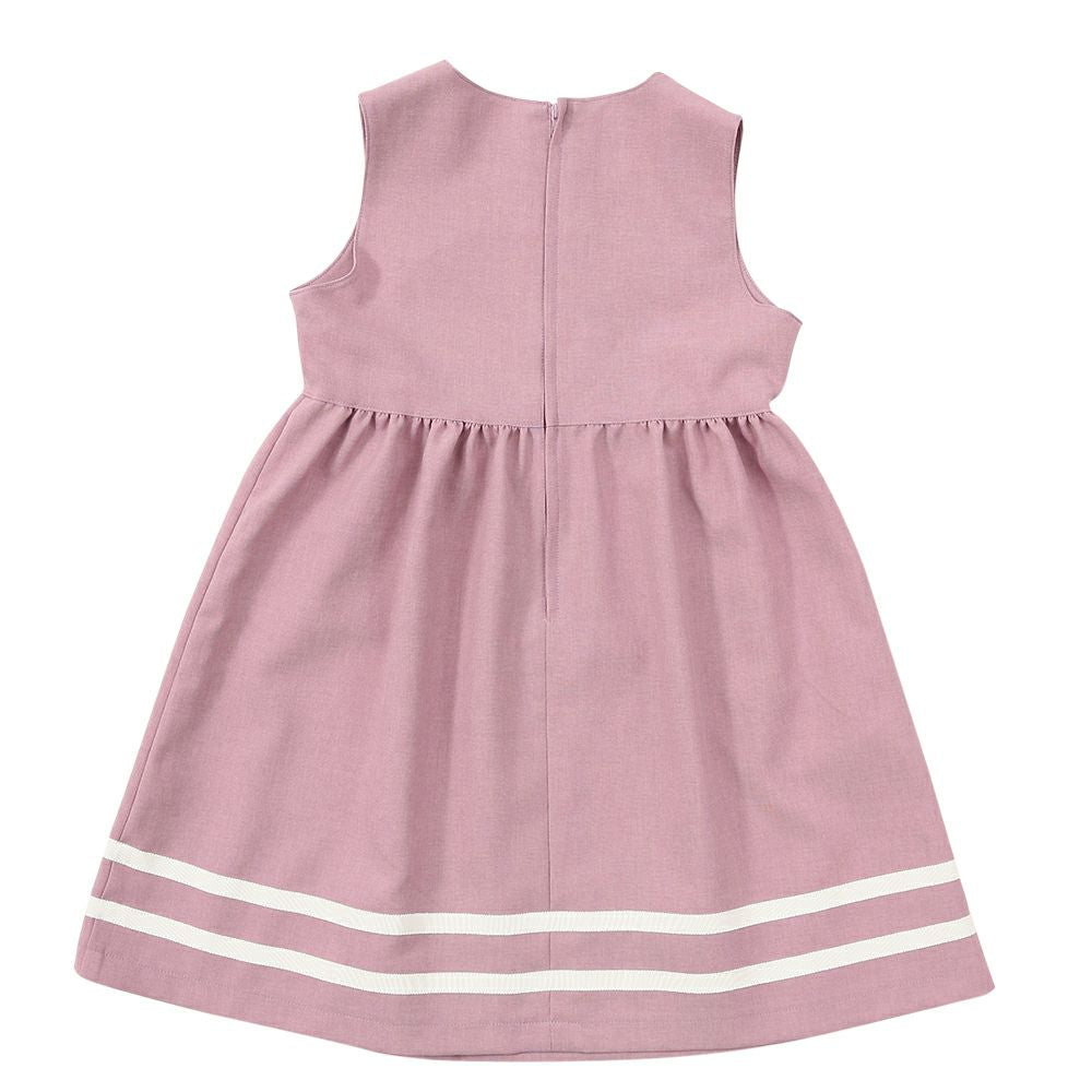 A dress with a ribbon with a Japanese line Pink back