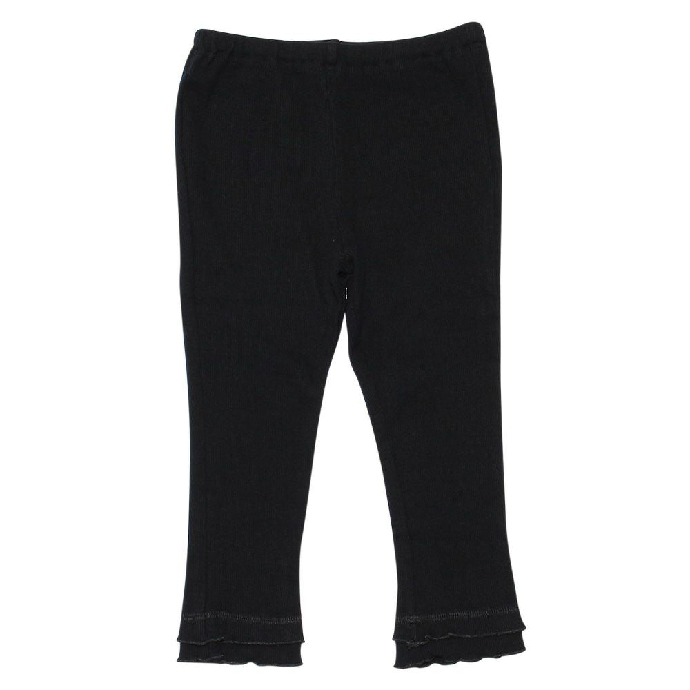 Children's clothing Girls Children's Clothing Girls Hem Frill three-quarter length Leggings Spats Black (00) front