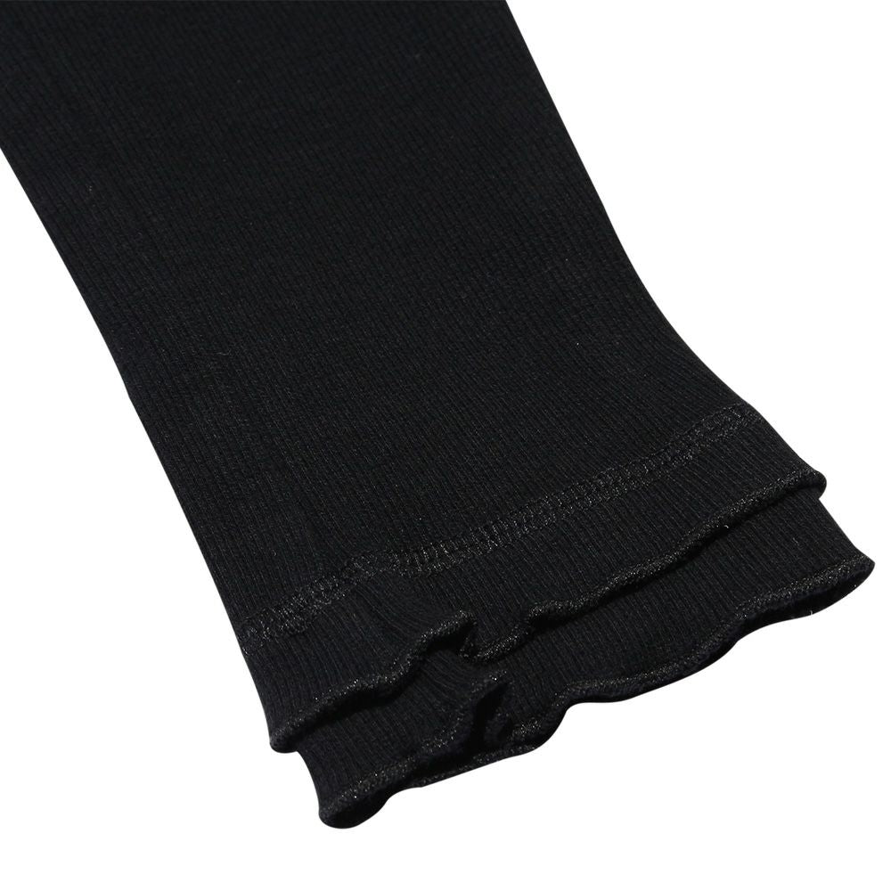 Children's clothing girl children's clothing girl hem frill three-quarter length leggings Spats black (00) Design point 1
