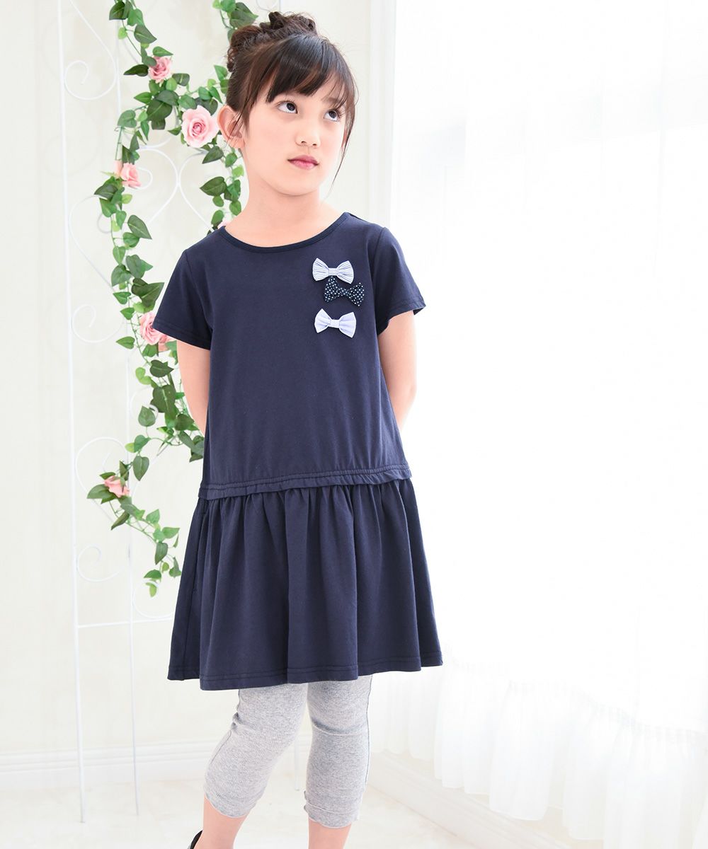 Children's clothing girl children's clothing girl hem frill three-quarter length leggings spats heather (92) model image 2