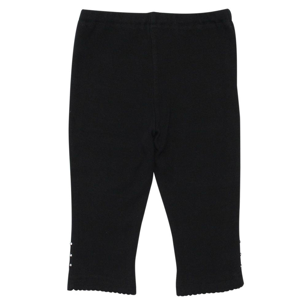 Children's clothing girl rhinestone leggings black (00) front