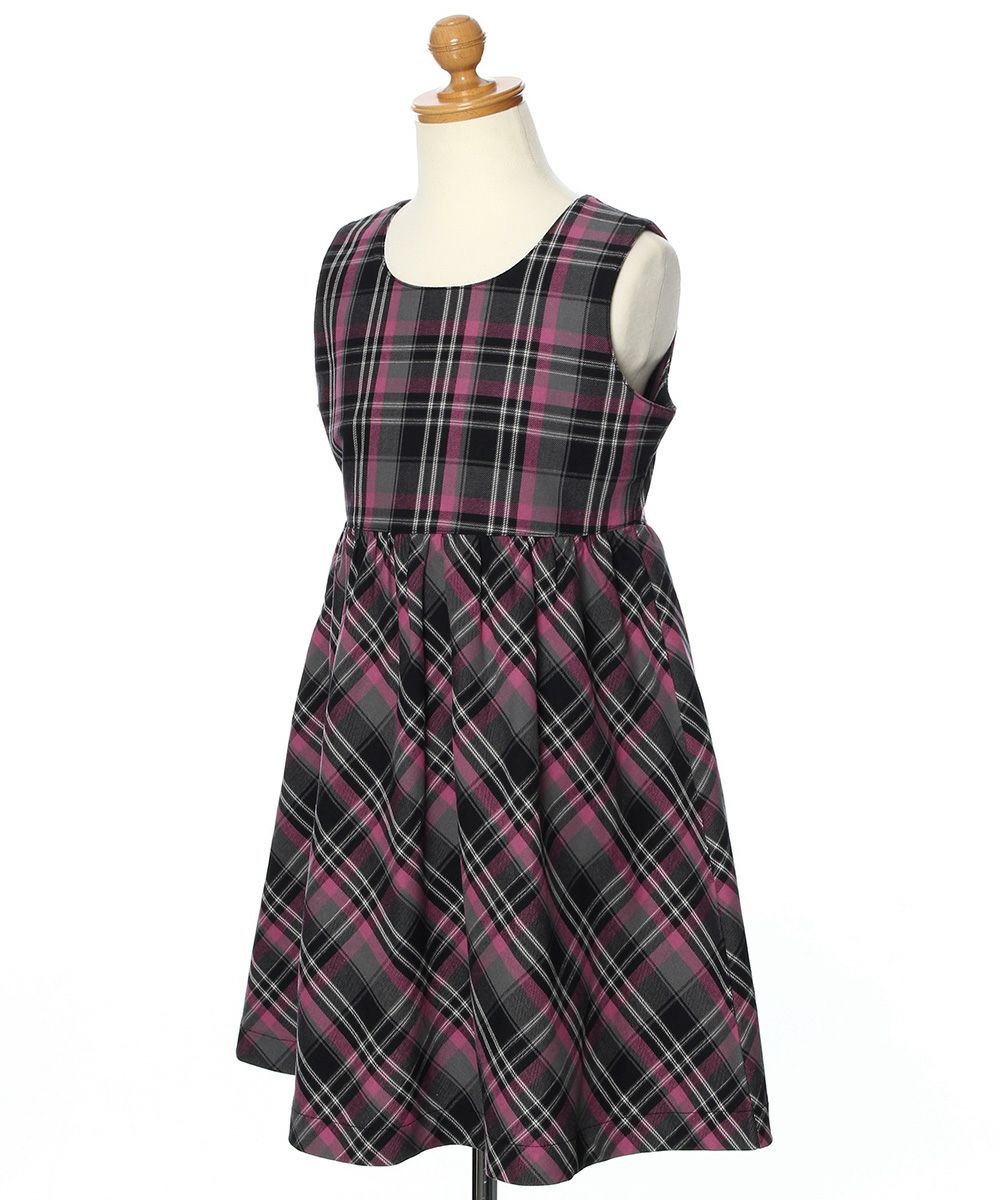Children's clothing girl 100 % cotton original check pattern dress pink (02) torso
