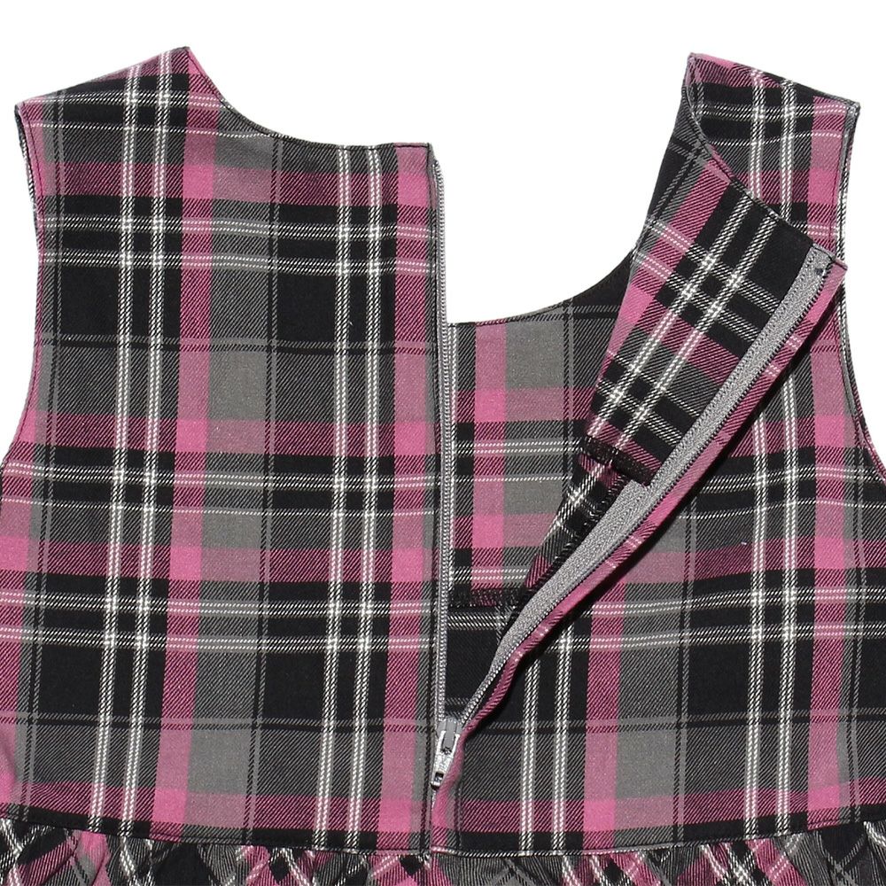 Children's clothing girl 100 % cotton original check pattern dress pink (02) Design point 2