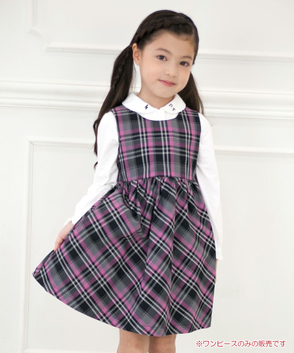 Children's clothing girl 100 % cotton original check pattern dress pink (02) model image up