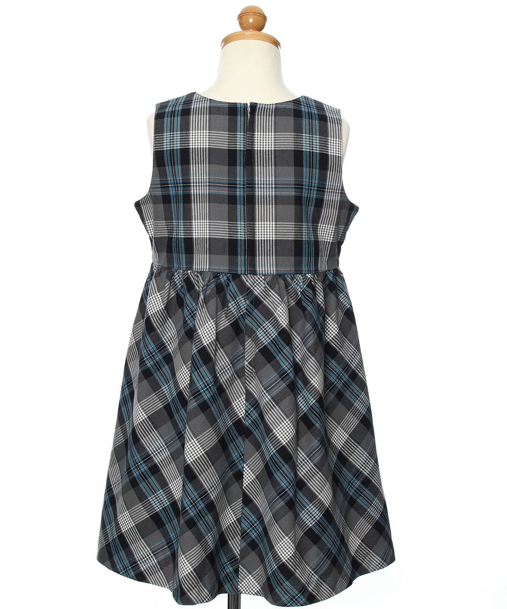 Children's clothing girl 100 % cotton original check pattern dress blue (61) Torso