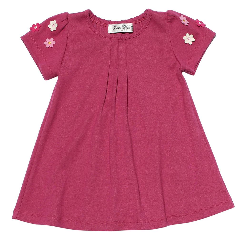Baby Clothes Girl Baby Size Normal Wearing School Clearing Outs with Flowers A Line Shocking Pink (21) Front