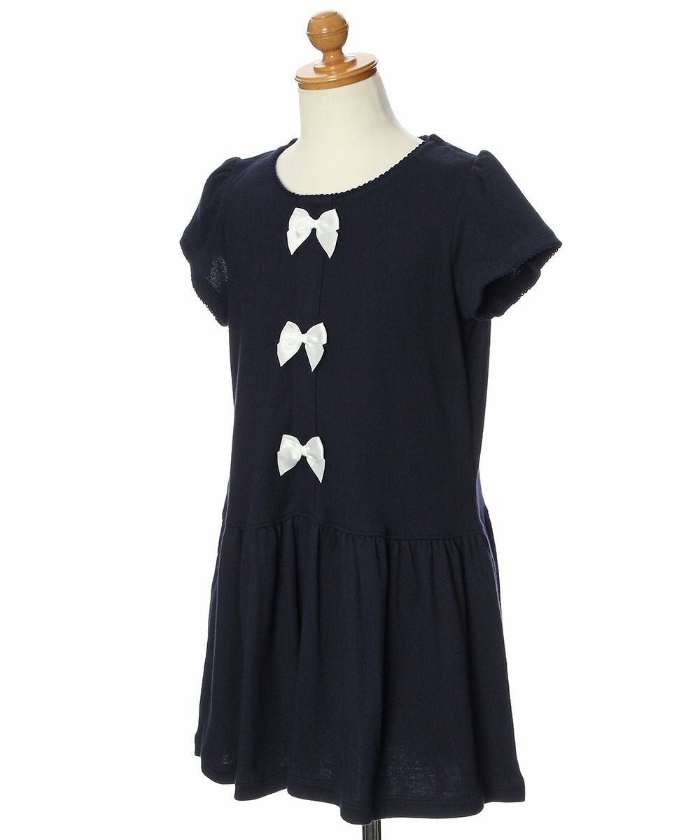 Children's clothing girl with ribbon Lowest switch One piece navy (06) torso