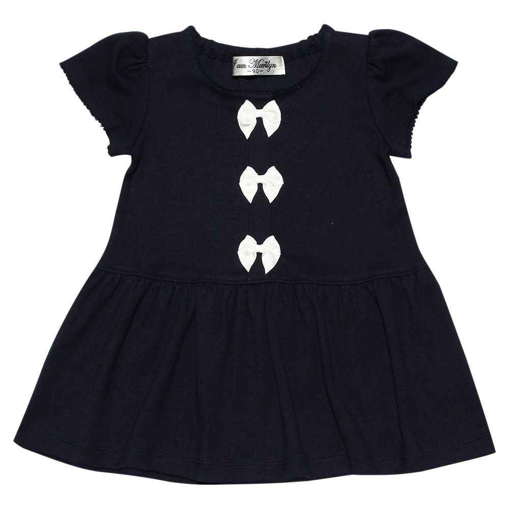 Baby Clothing Girl Baby Size With Ribbon Rowest Switch Cat Type Type Navy (06) Front