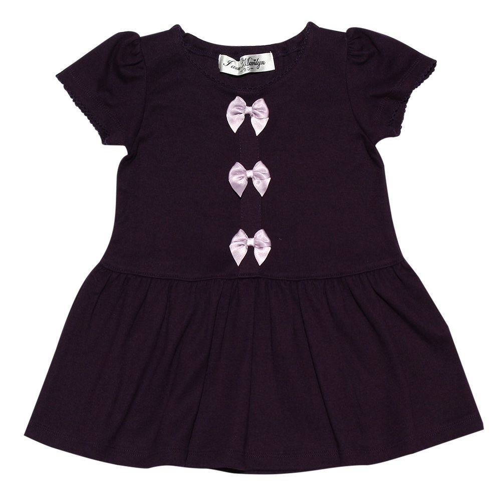 Baby Clothing Girls Baby Size With Ribbon Lowest Switch Switch Cat Type Purple (91) Front