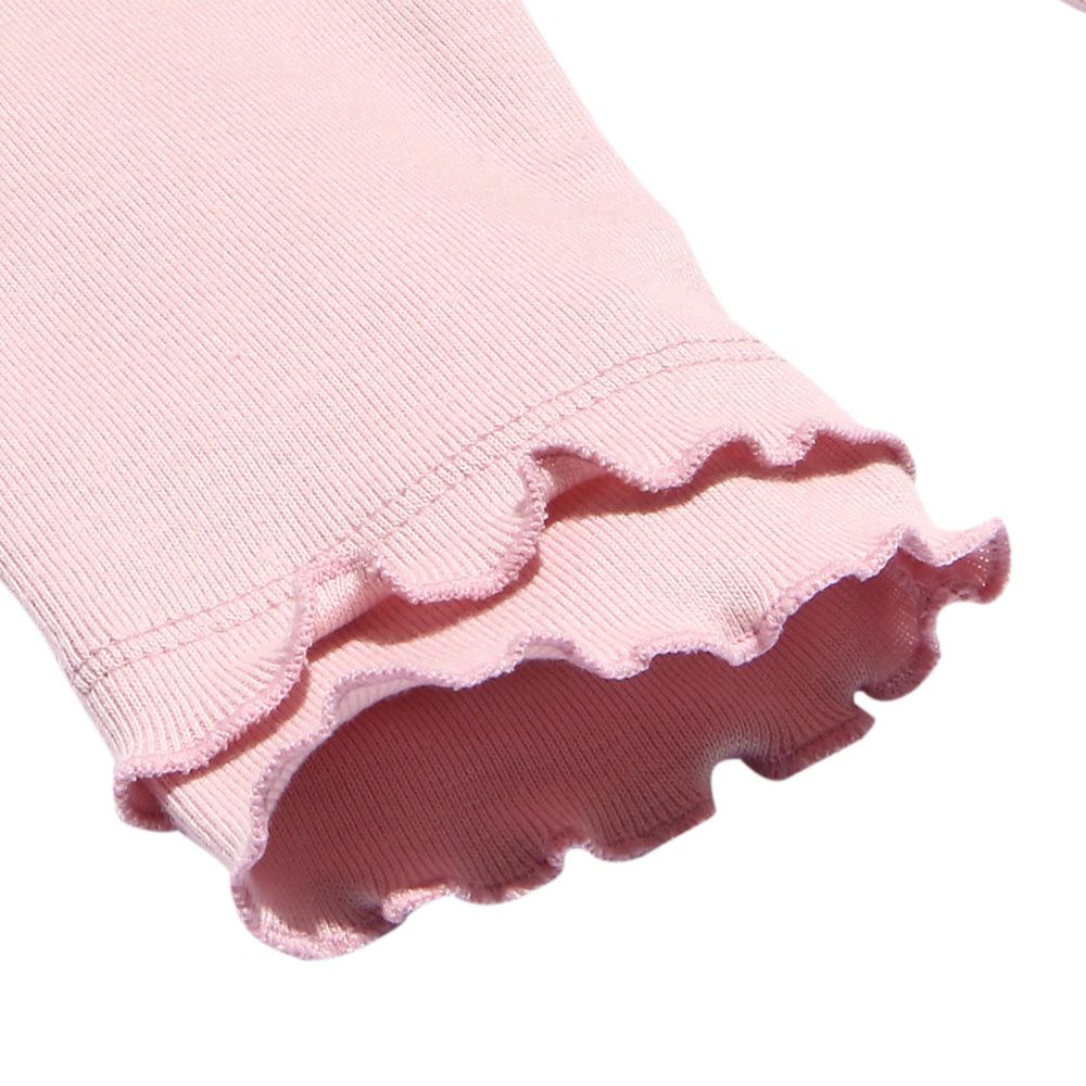 Children's clothing Girls' Flower & Music Motifer Fine Brushed T -shirt Pink (02) Design Point 2