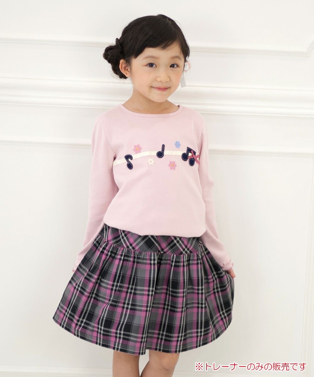 Children's clothing Girls' Flower & Music Motifer Fine Brushed T -shirt Pink (02) Model Image 1