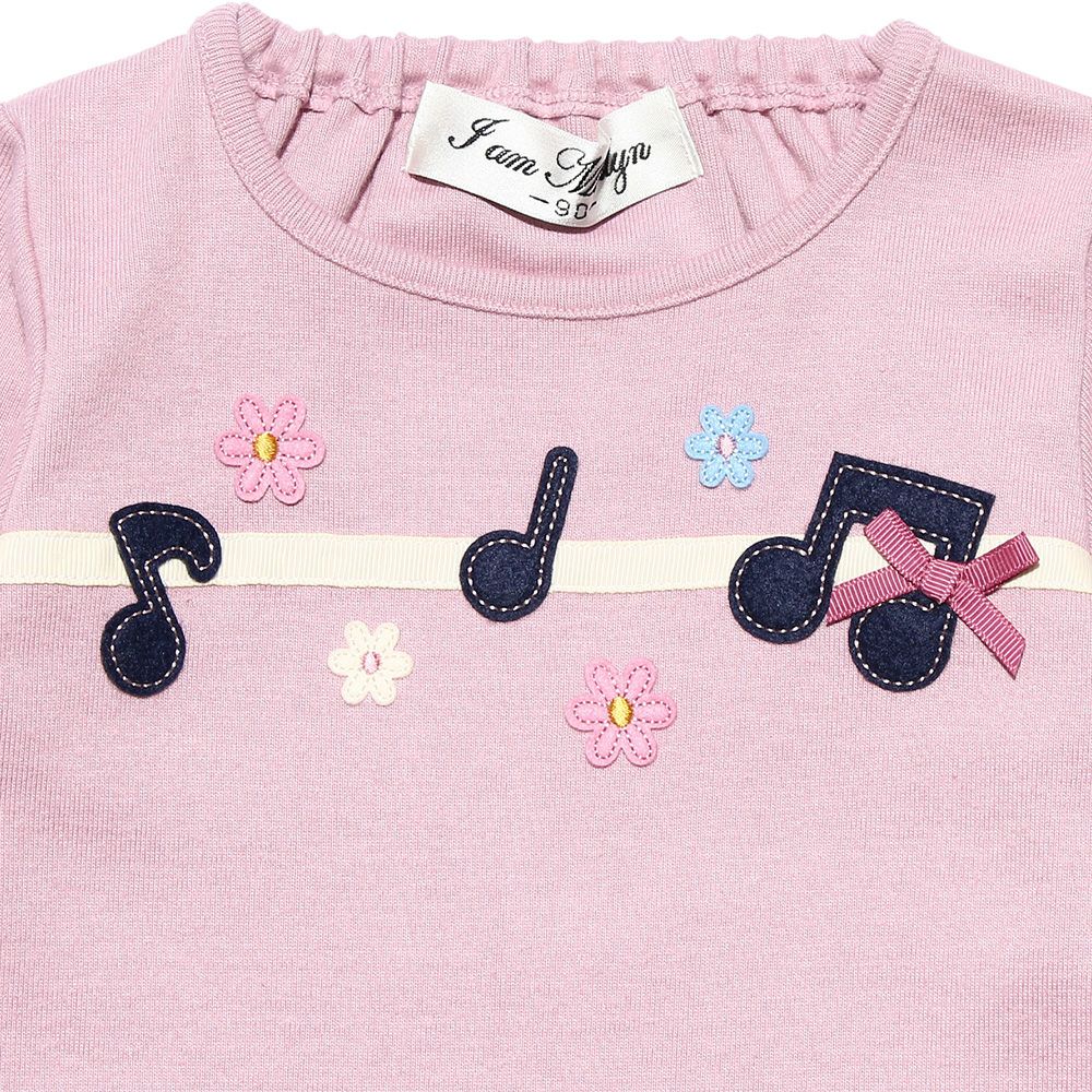 Baby size note & flower T -shirt Pink Design point 1