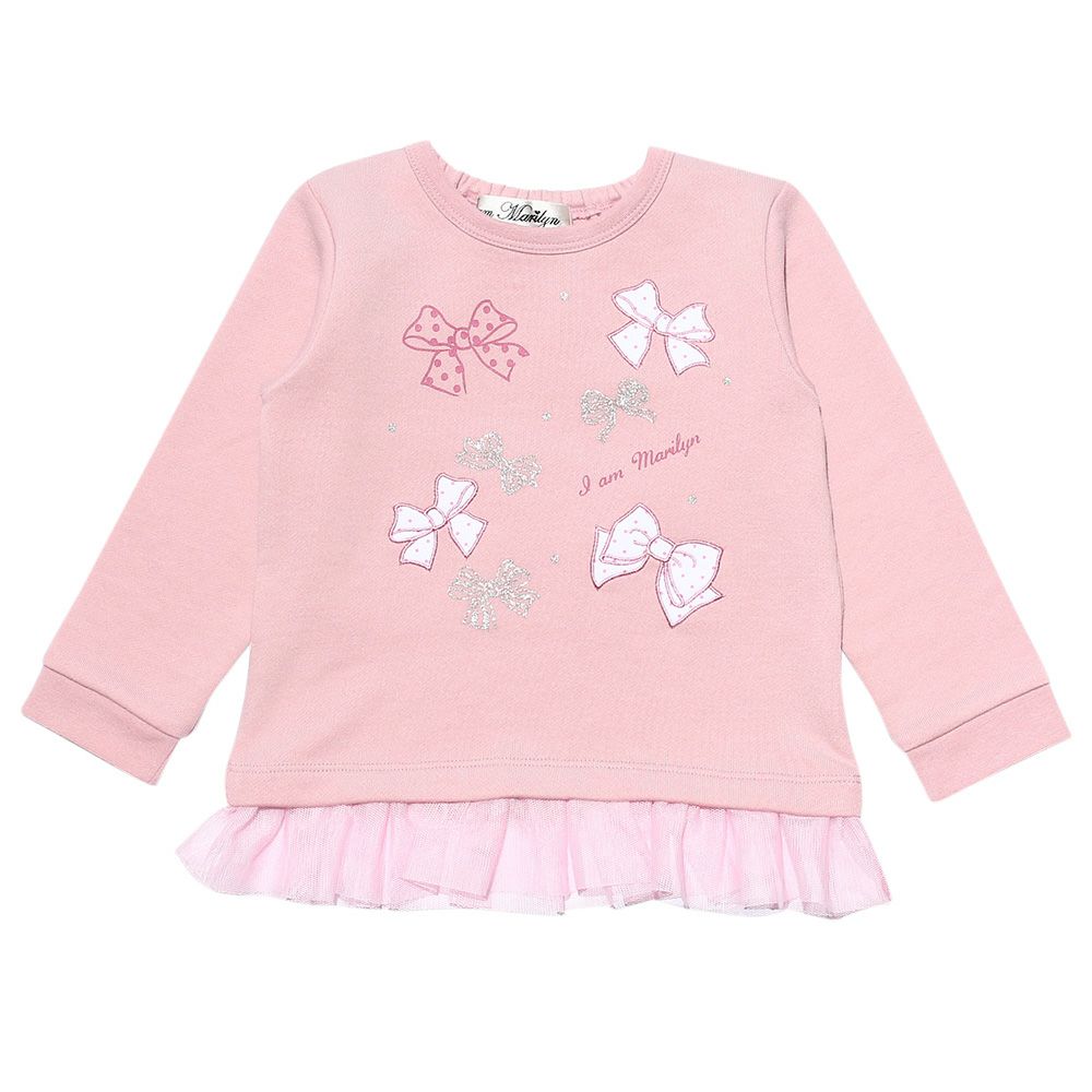 Baby Clothing Girl Baby Size Ribbon & Fluff Lleuring Trainer Pink (02) Front