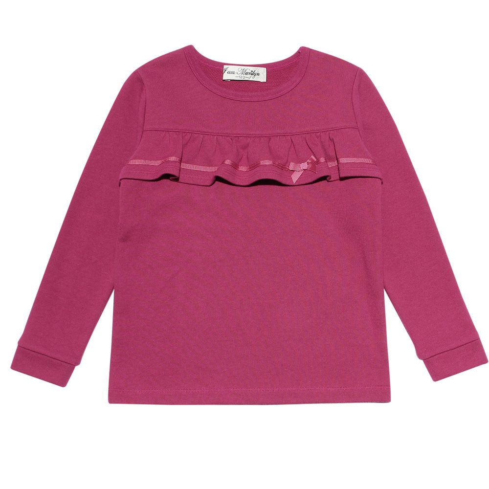 Children's clothing girls Children's clothes Underwear Underwear Fleet frills and ribbon Simple design shocking pink (21) front