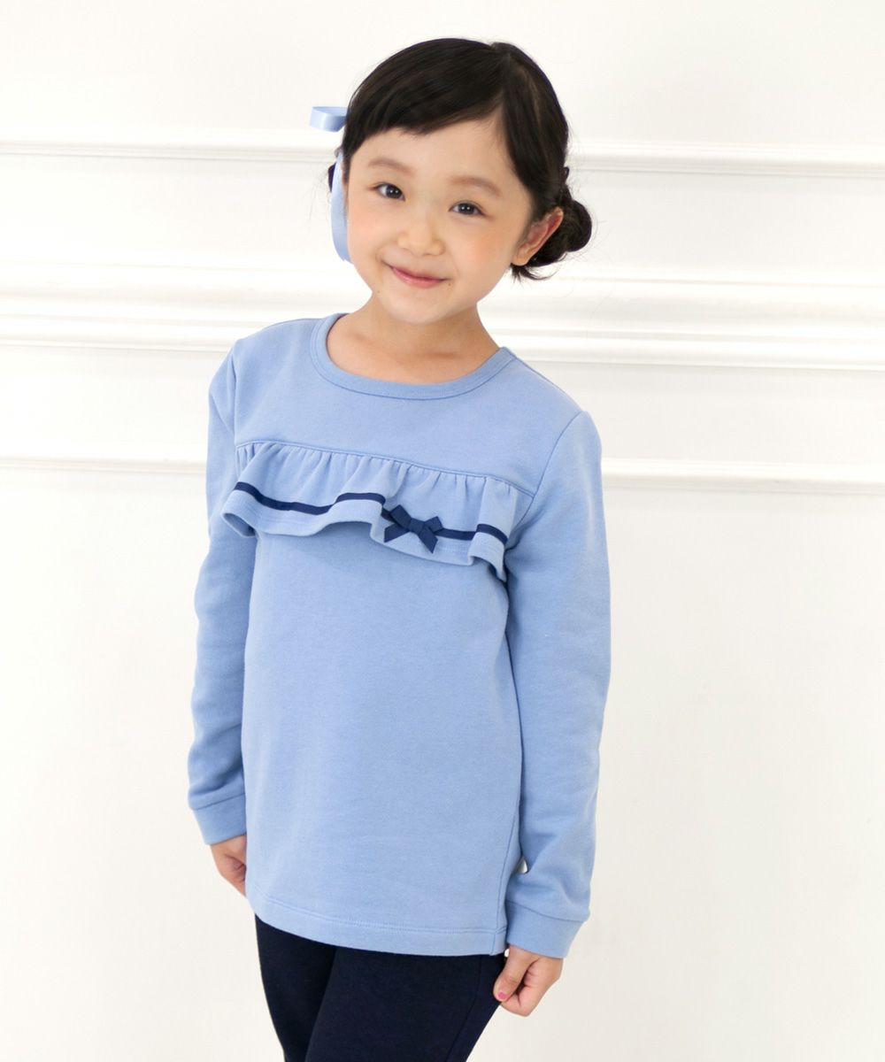 Children's clothing girls Children's school school clothes Lack hair frills & ribbon Simple design blue (61) model image up