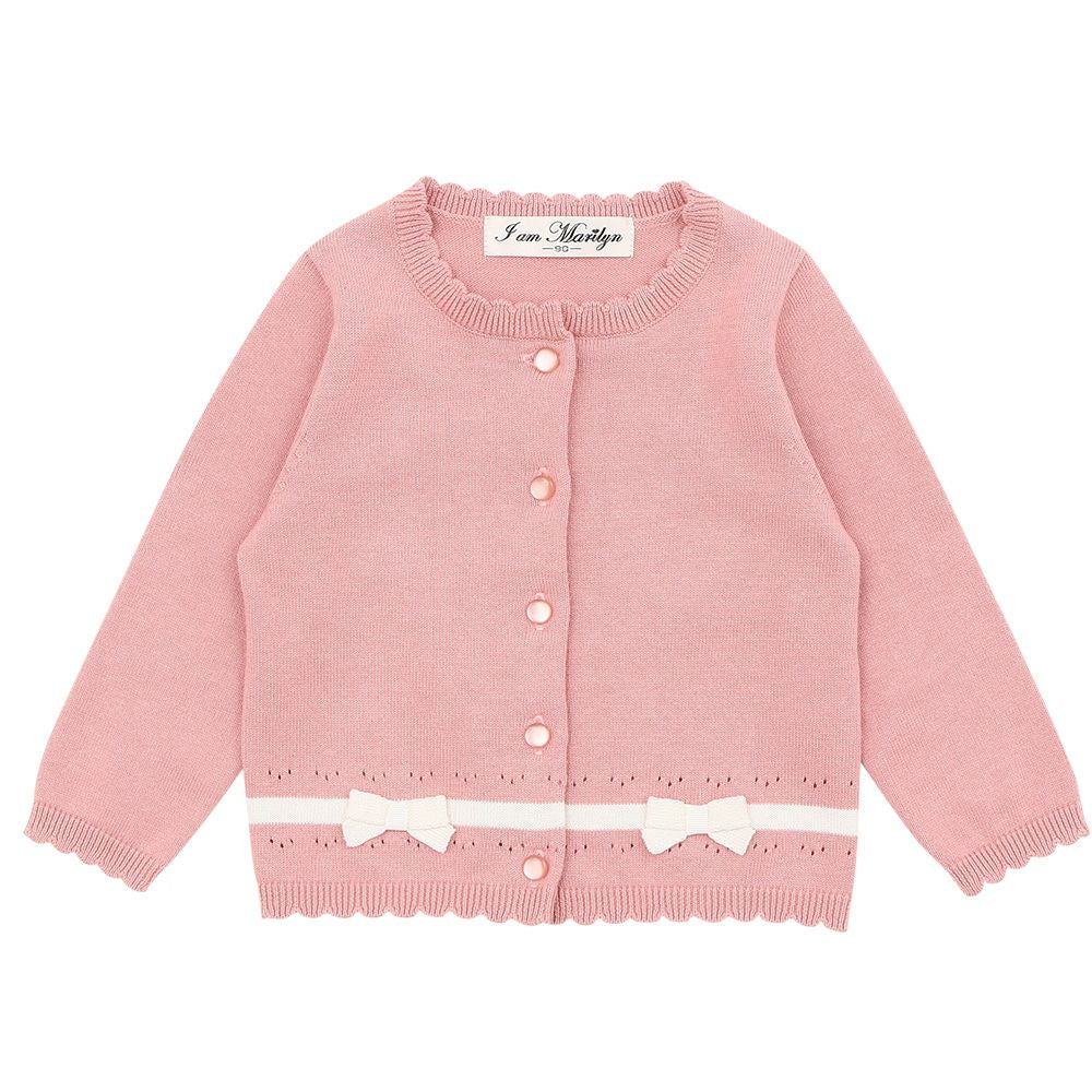 Baby Clothes Girls Baby Clothes Everyday Wearing Clothing Presentation Formal Cotton 100 % Ribbon & Line Pink (02) Front
