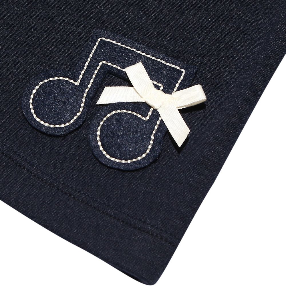 Children's clothing girls girls dressed in everyday dressing dress Music motifs and double knit material navy (06) Design point 2