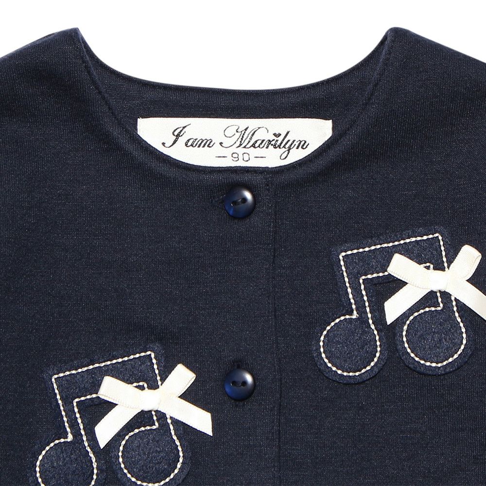 Baby Clothes Girls Children's Dressing Baby Clothes Music Music Motif Motif & Ribbon Double Knit Material Navy (06) Design Point 1