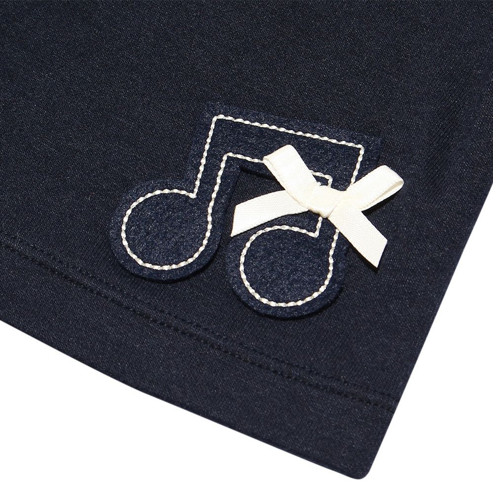 Baby Clothes Girls Children's Dressing Baby Clothes Musical Musical Music Motif & Ribbon Double Knit Material Navy (06) Design Point 2