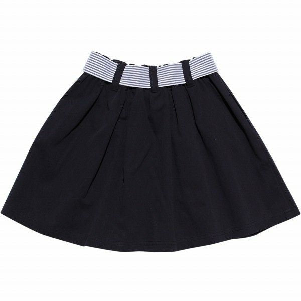Color Tsuil Skirt with border pattern ribbon Navy back