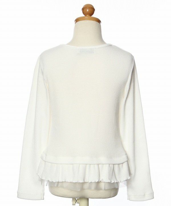 T -shirt with ribbon & tulle frill Off White torso