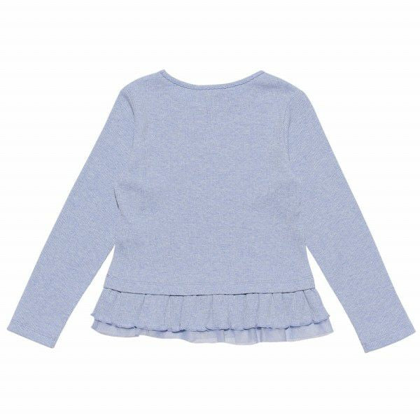 T -shirt with ribbon & tulle frill Blue back