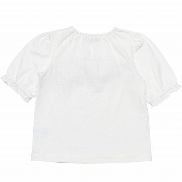 Children's clothing girl 100 % cotton striped pattern frill & ribbon T -shirt black (00) back
