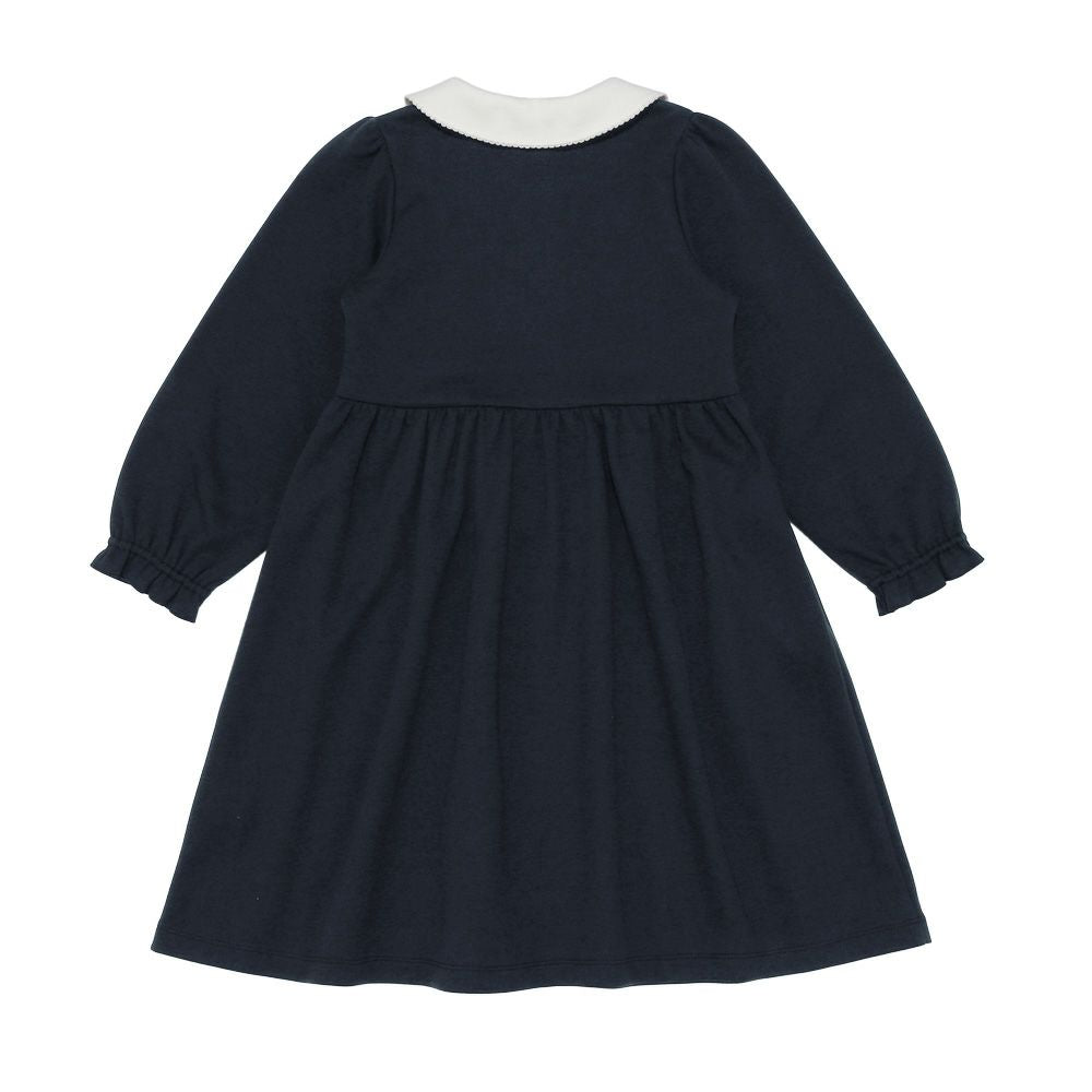 Double knit round collar dress  back