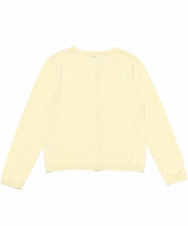 Children's clothing girl 100 % cotton button open cardigan yellow (04) back