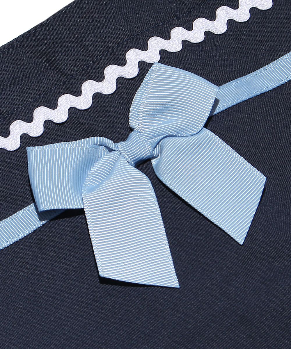 Children's clothing girl ballemo chief print ribbon tote bag navy (06) Design point 1